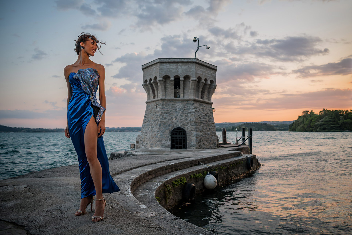 Abito delle Celebrity GALIA LAHAV HOUSE COUTURE indossato dalla Splendida Etoile Giulia Lunardi in Calzatura OROORO LUXURY SHOES del designer Oronzo De Matteis 