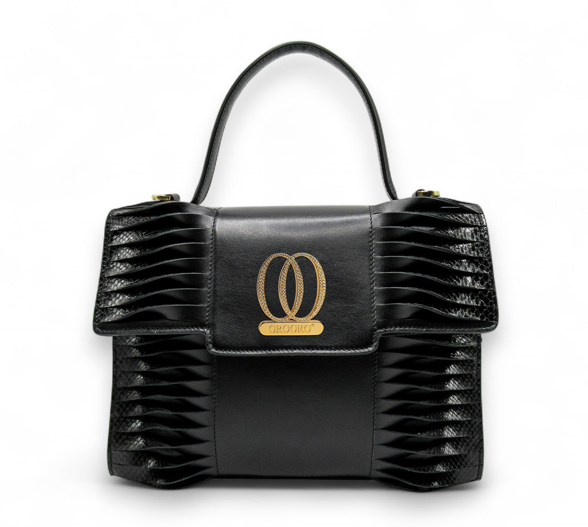 DIVINA | Borsa in Pelle Nappa e Rettile con Cristalli Swarovski®
