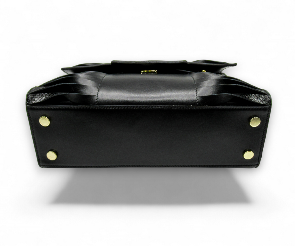 DIVINA | Borsa in Pelle Nappa e Rettile con Cristalli Swarovski®