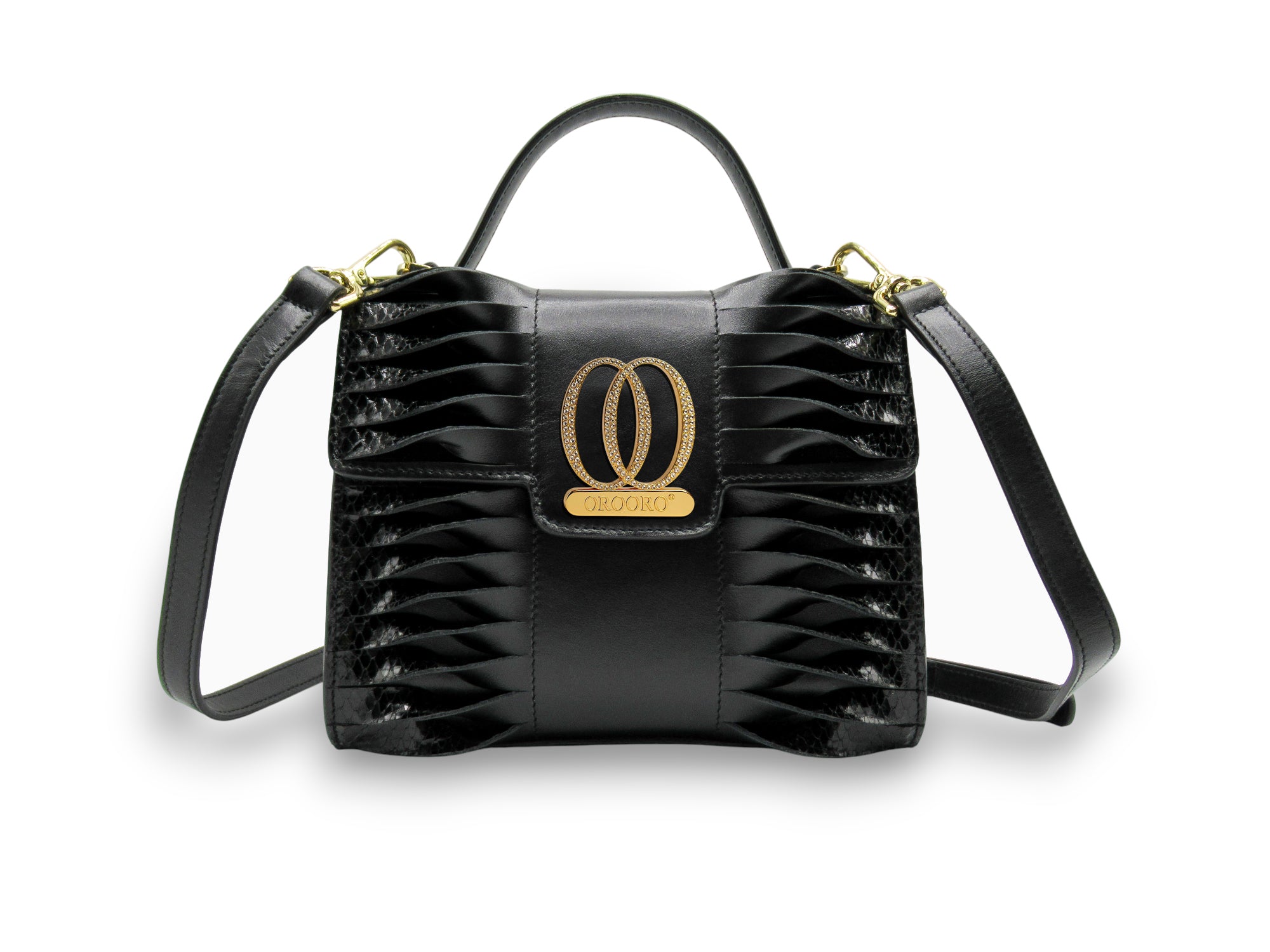 DIVÌ | Borsa in Nappa e Ajers con brillanti incastonati in Swarovski