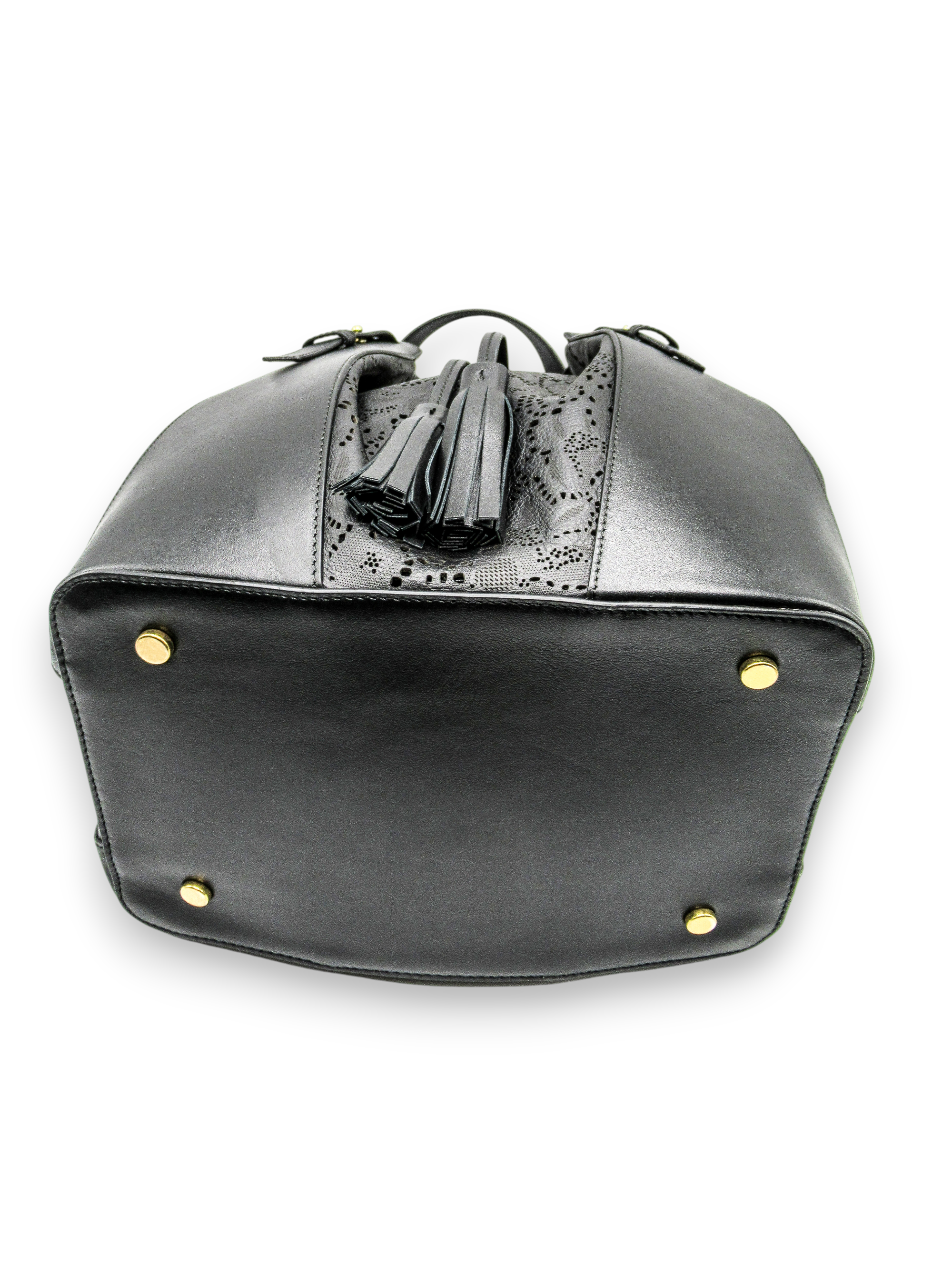Borsa Eden in pelle con trafori laserati e logo di brillanti swarovski