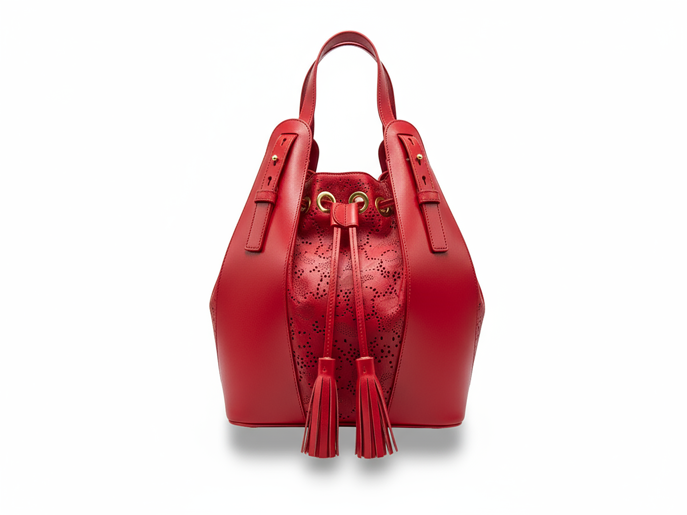 Borsa Eden in pelle con trafori laserati e logo di brillanti swarovski