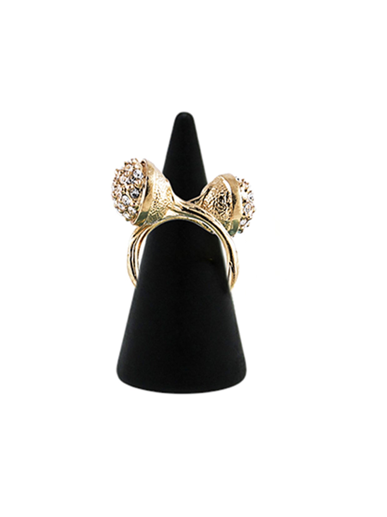 Anello Aurelia con Pendente a Y e sfere terminali decorate con brillanti cristallo swarovski
