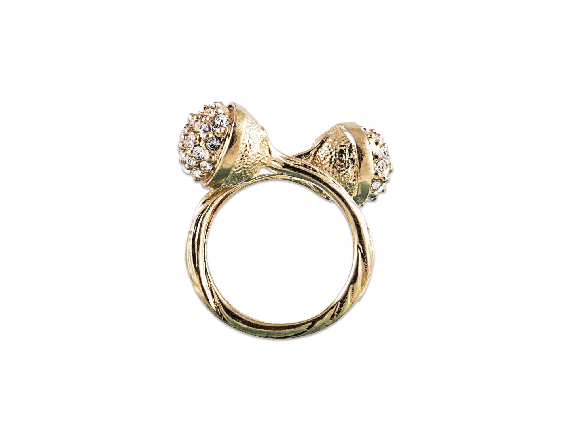 Anello Aurelia con Pendente a Y e sfere terminali decorate con brillanti cristallo swarovski