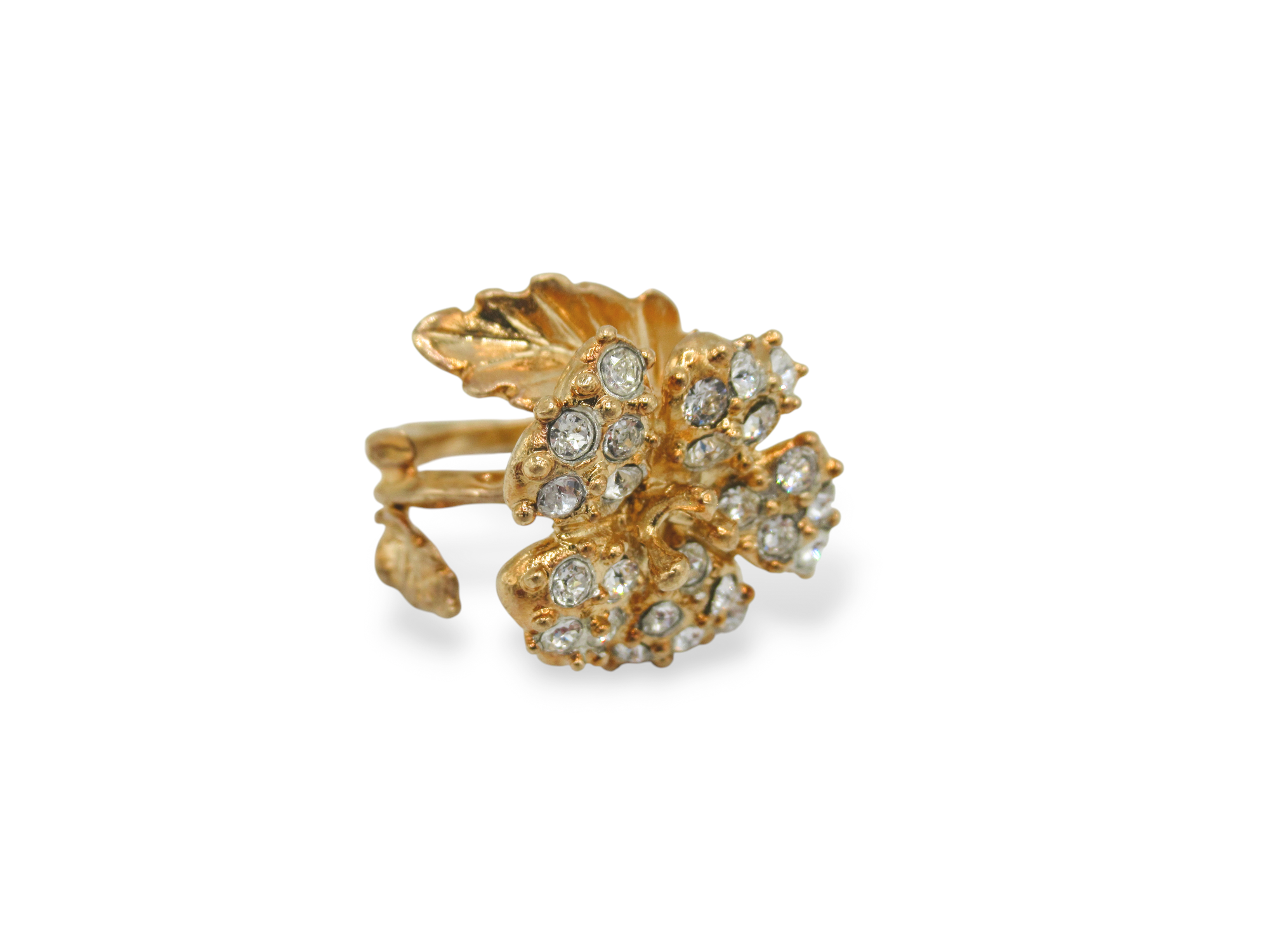 Anello Luce con pendente a fiore "Luminoso e delicatissimo" impreziosito da luminose e lucenti pietre swarovski.