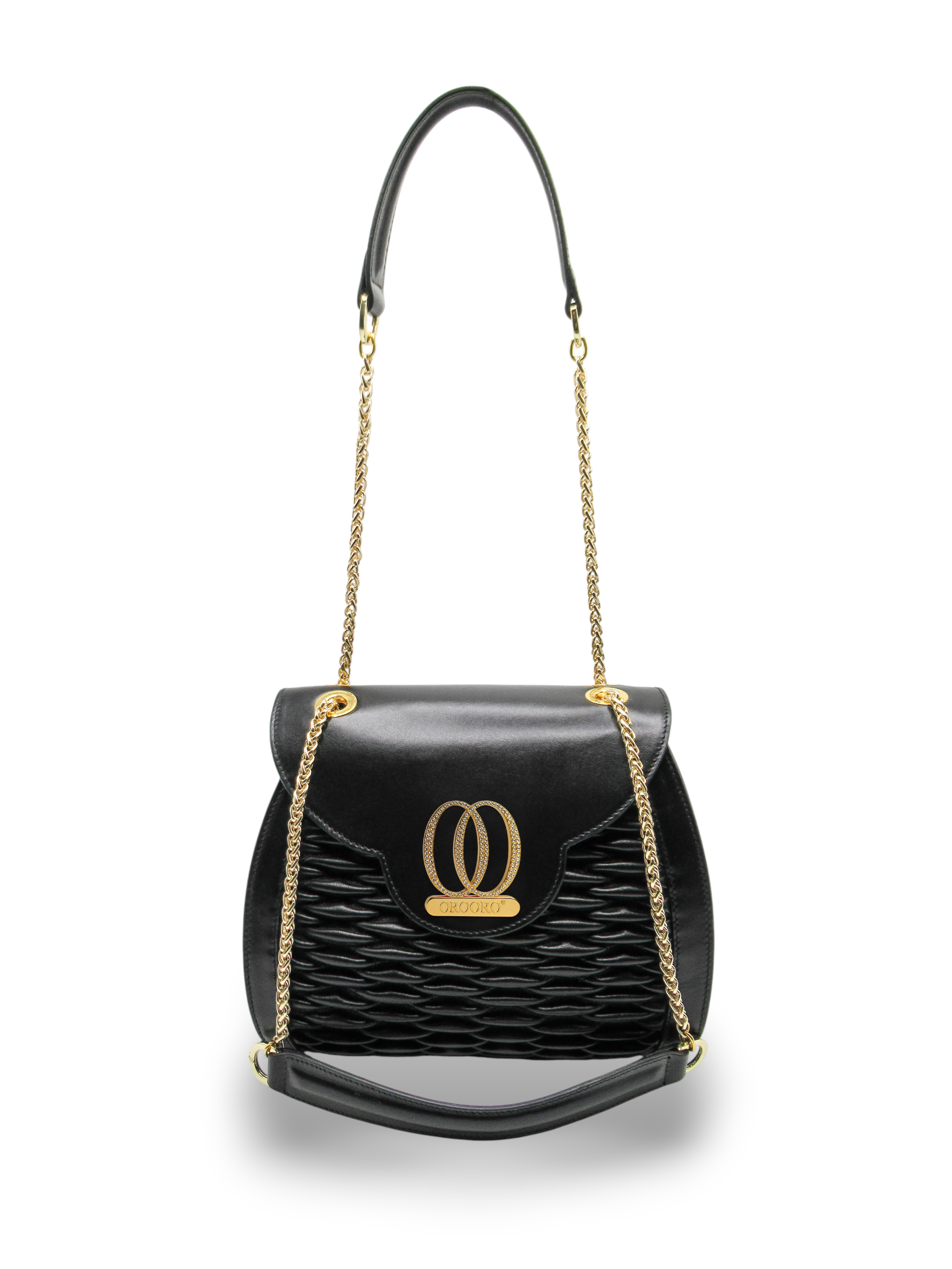 MUSA - Borsa in pelle con accessorio di brillanti