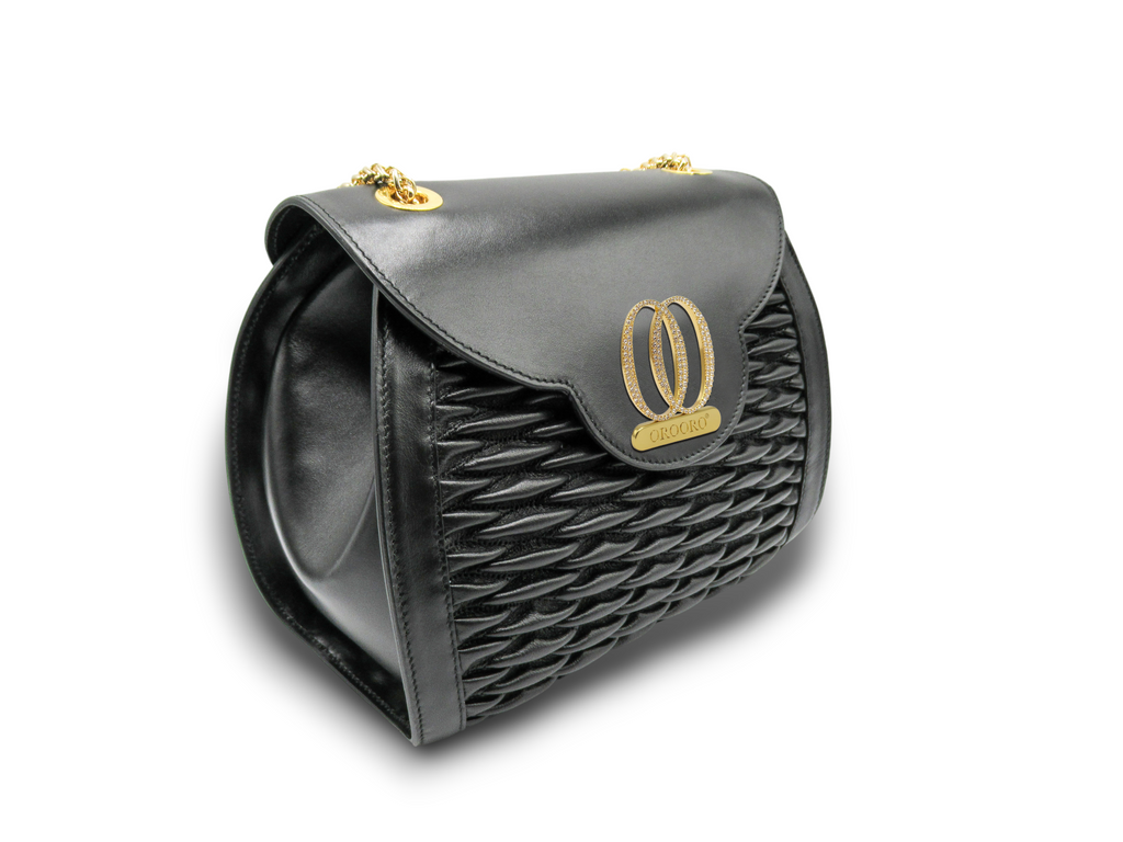MUSA - Borsa in pelle con accessorio di brillanti