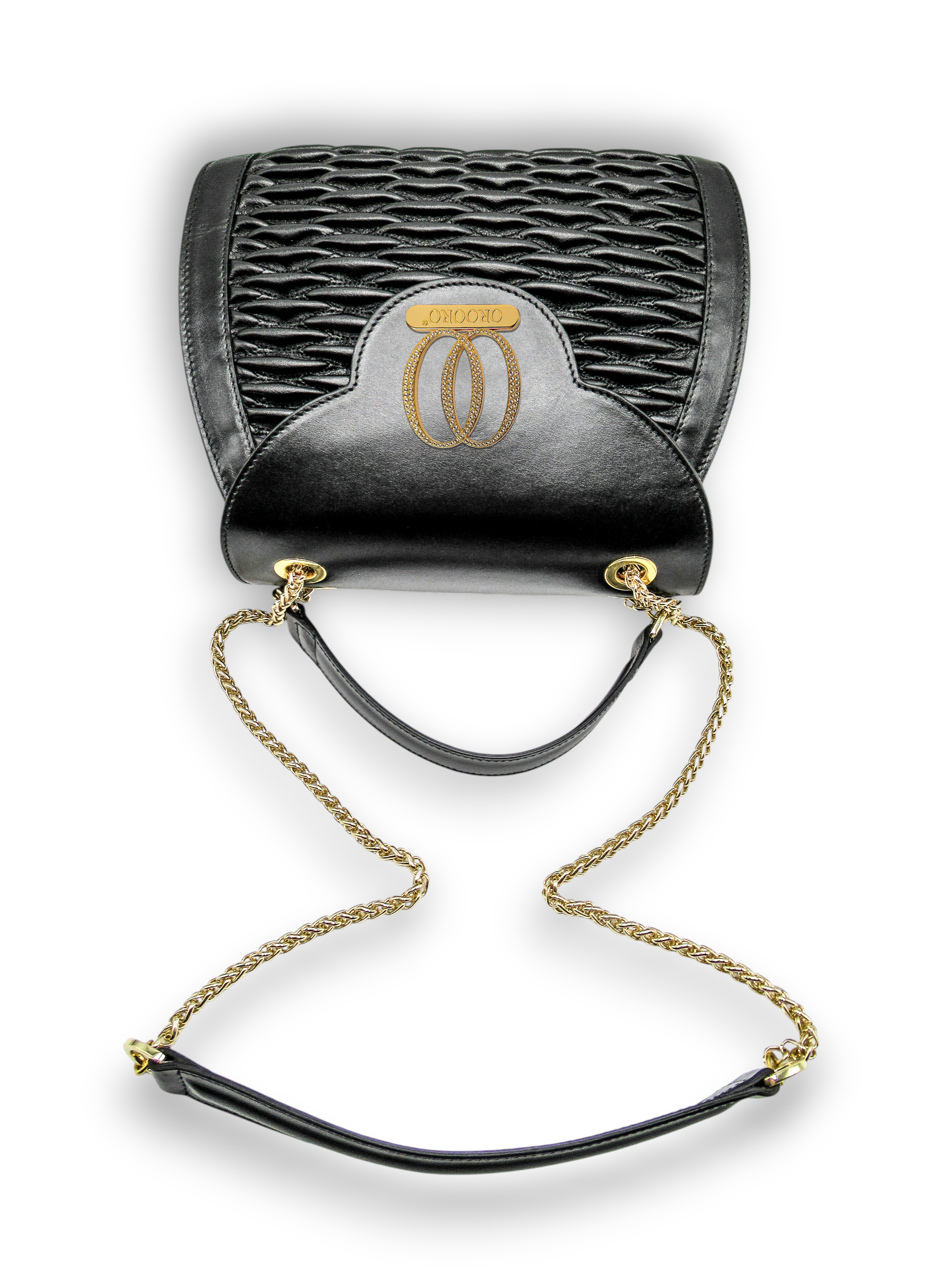 MUSA - Borsa in pelle con accessorio di brillanti
