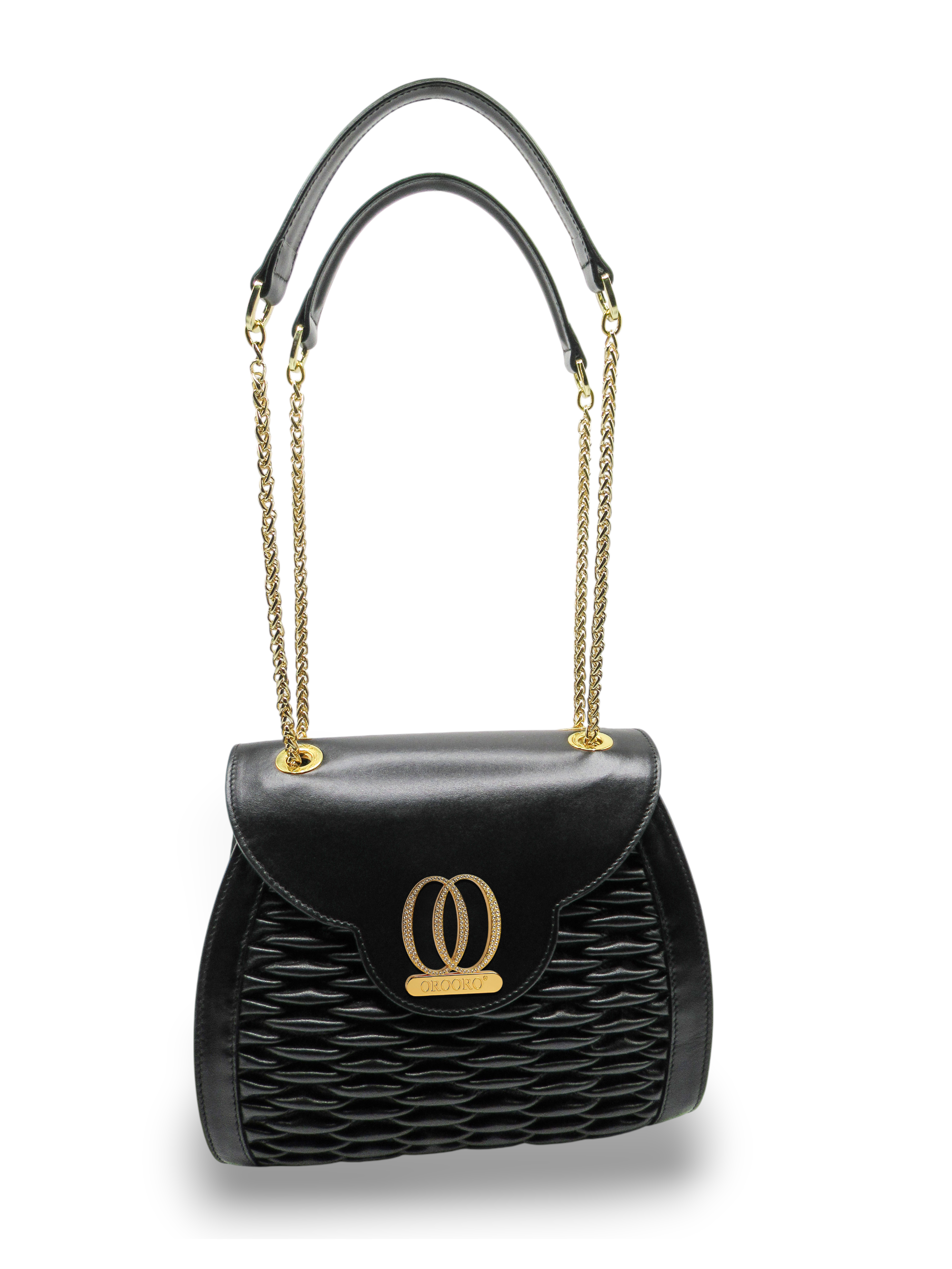MUSA - Borsa in pelle con accessorio di brillanti