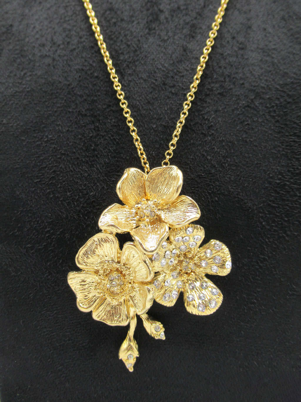 Collana Rose DESIDERIUM | Pendente Trio di Fiori con Cristalli Swarovski®