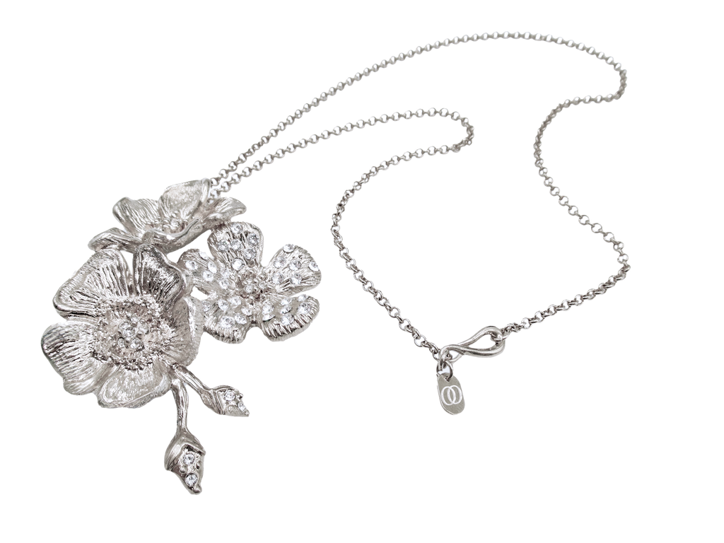Collana Rose DESIDERIUM | Pendente Trio di Fiori con Cristalli Swarovski®