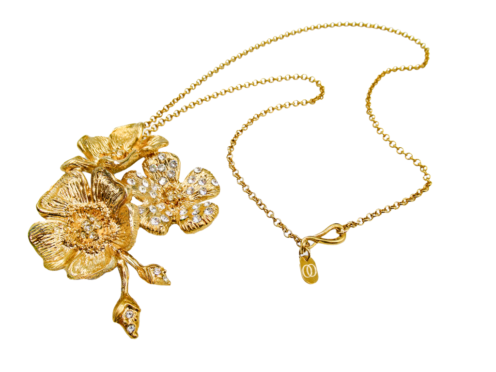 Collana Rose DESIDERIUM | Pendente Trio di Fiori con Cristalli Swarovski®