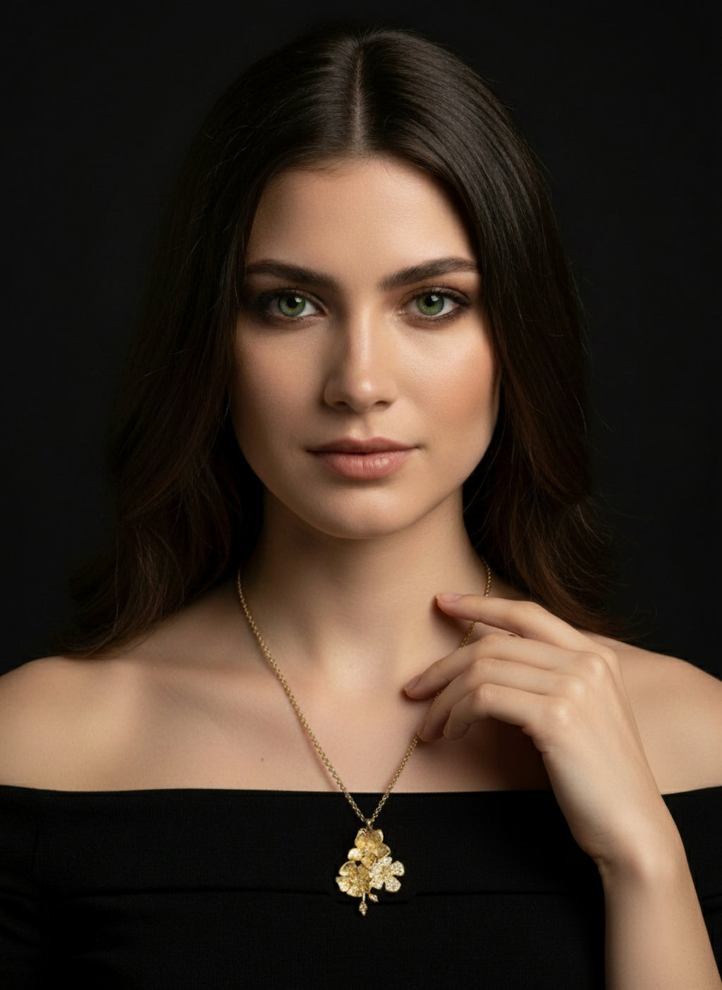 Collana Rose DESIDERIUM | Pendente Trio di Fiori con Cristalli Swarovski®