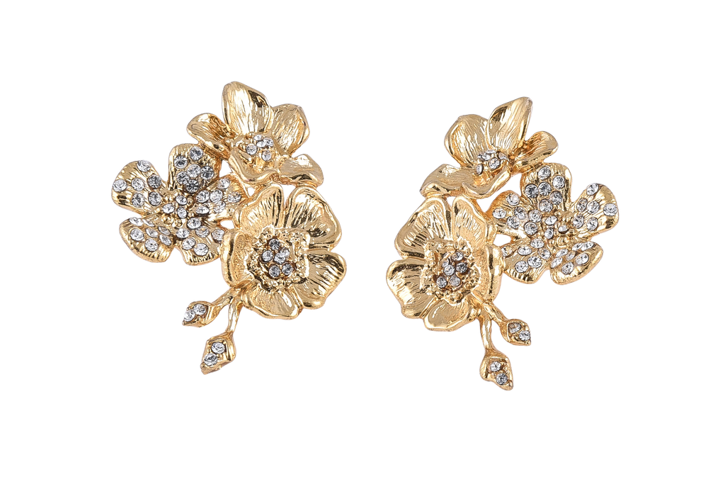 Parure Rose con Pendenti a tre luminosi fiori, impreziositi da pietre swarovski