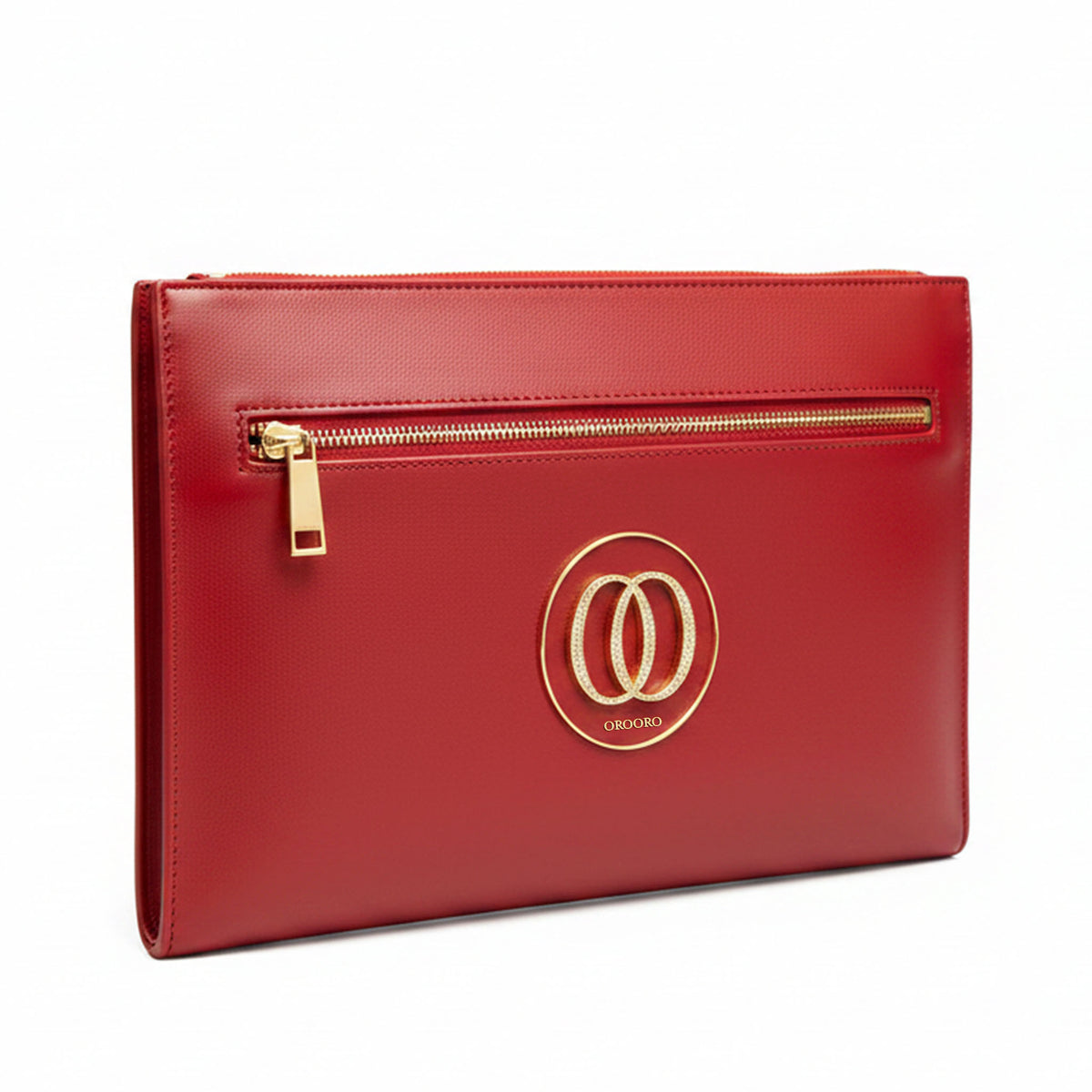 Borsello OROORO® in pelle nappa Santa Claus con logo gold e zip dorata