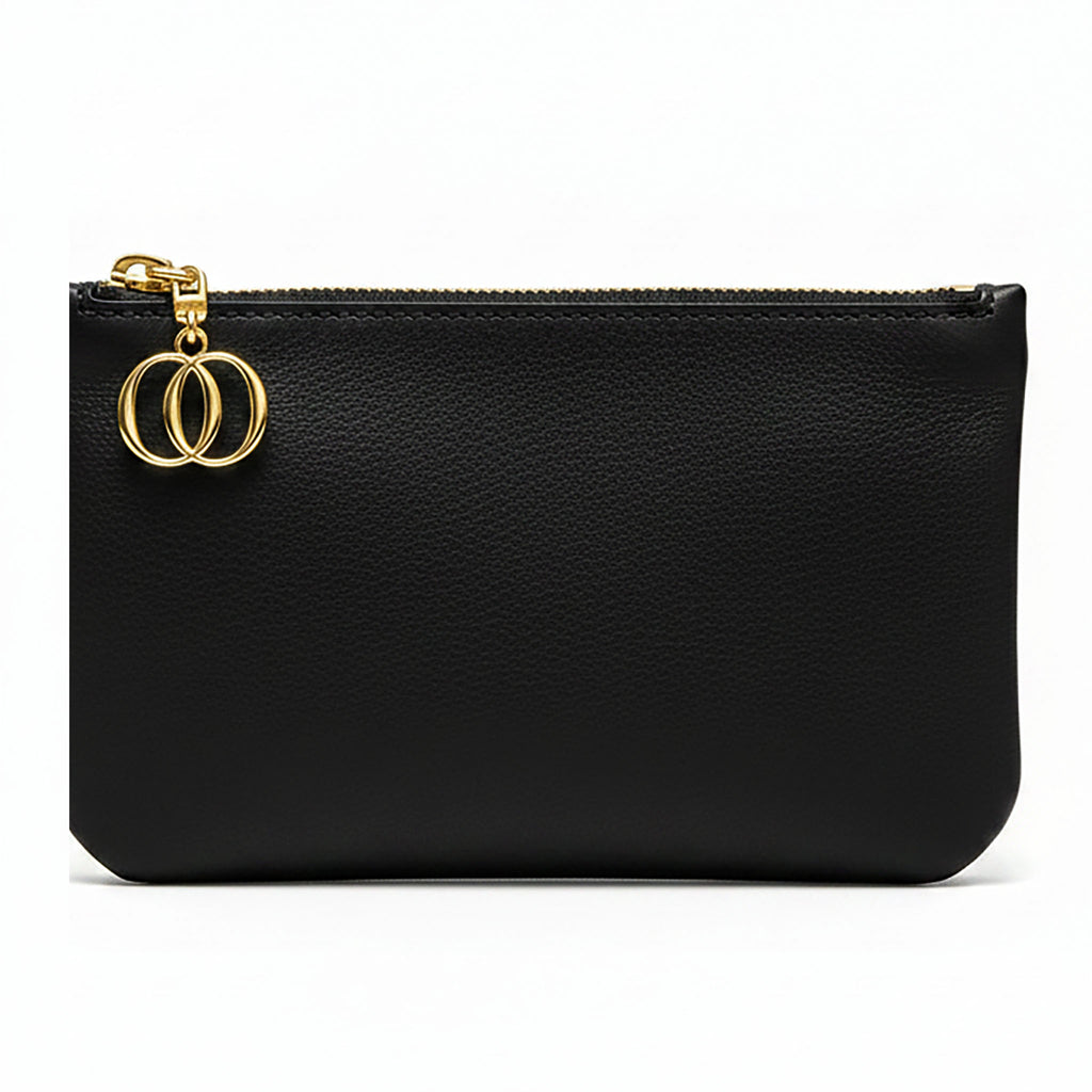 Borsello Zip Nappa nero con charm OO gold – Collezione Desiderium OROORO®