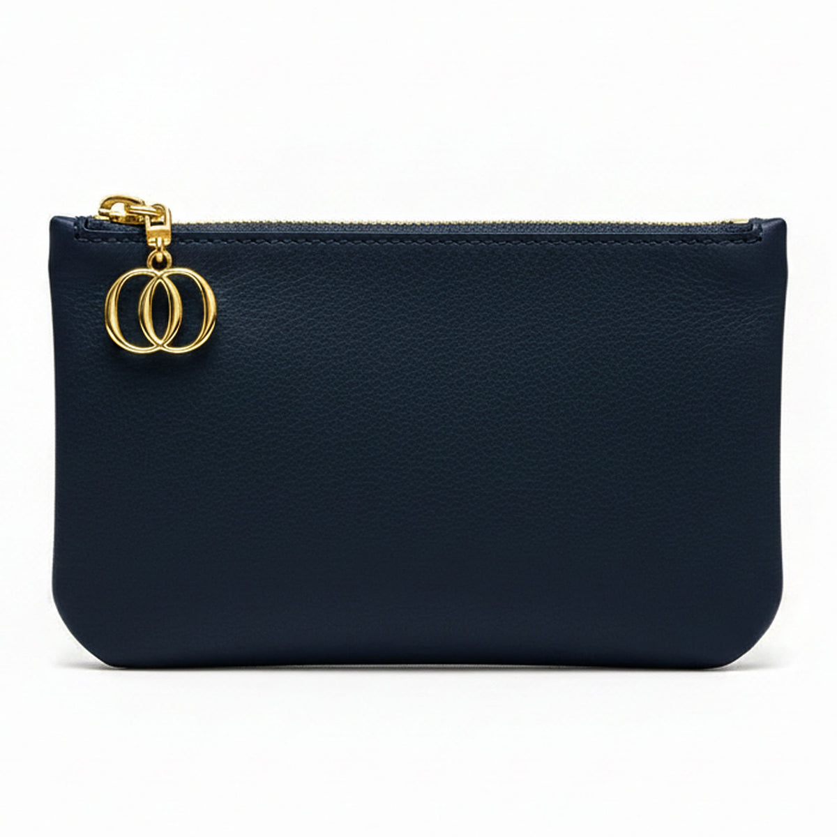 Borsello Zip Nappa Blue Profondo navy con charm OO gold – Collezione Desiderium OROORO®
