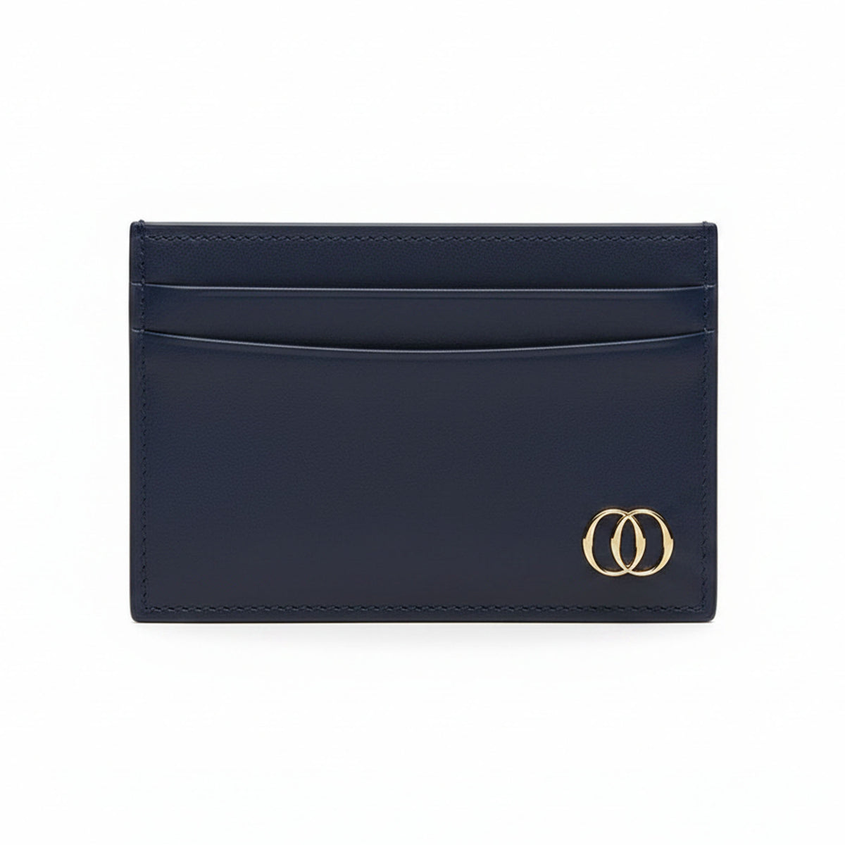 Porta Carte Classico OROORO® Deep Navy Blue — Pelle Nappa Blu Profondo