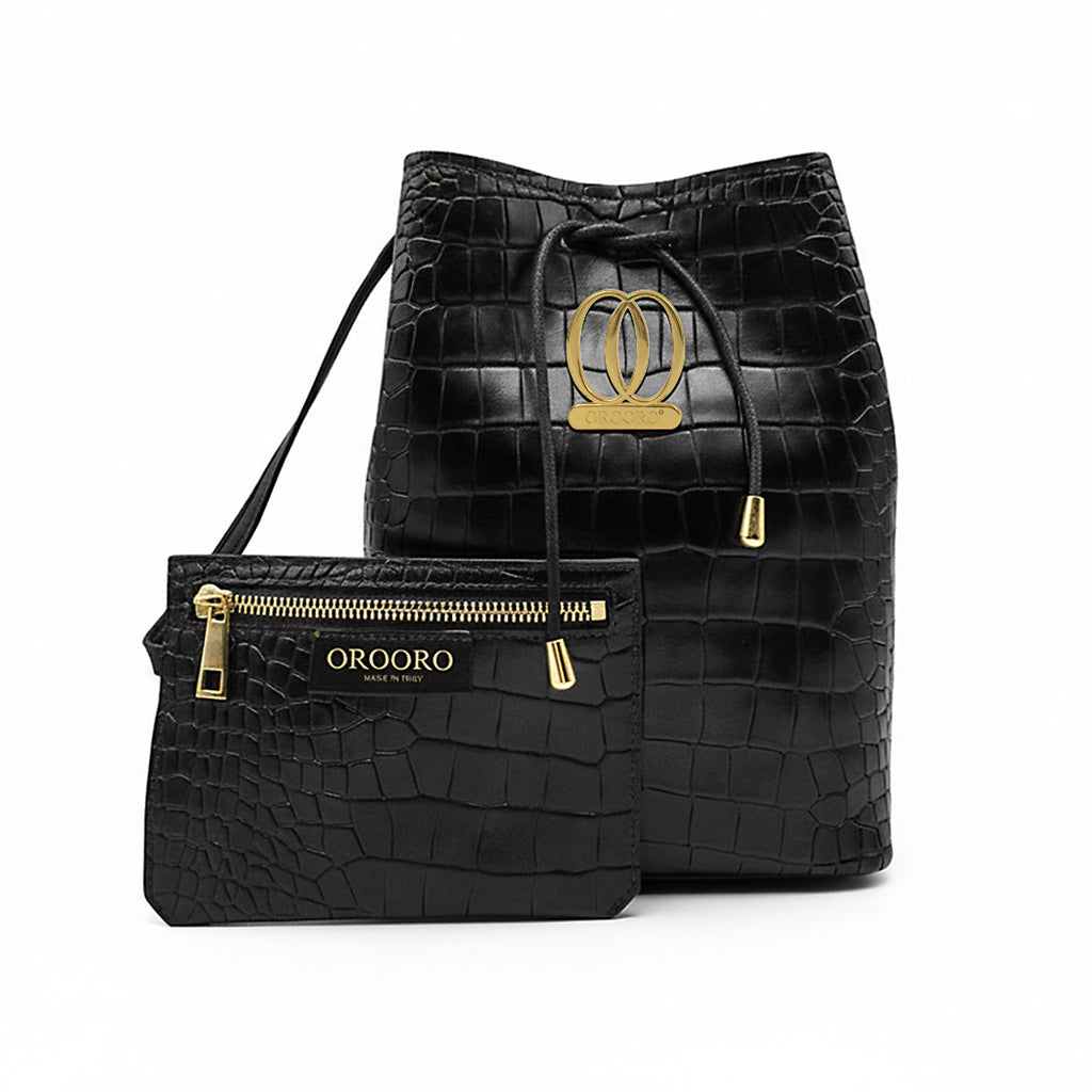 ZENITH | Borsa in Pelle Stampa Coccodrillo Collezione Desiderium