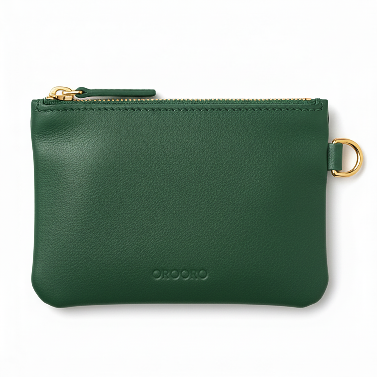 Borsellino Zip OROORO® Desiderium in Pelle Nappa Pixie Green