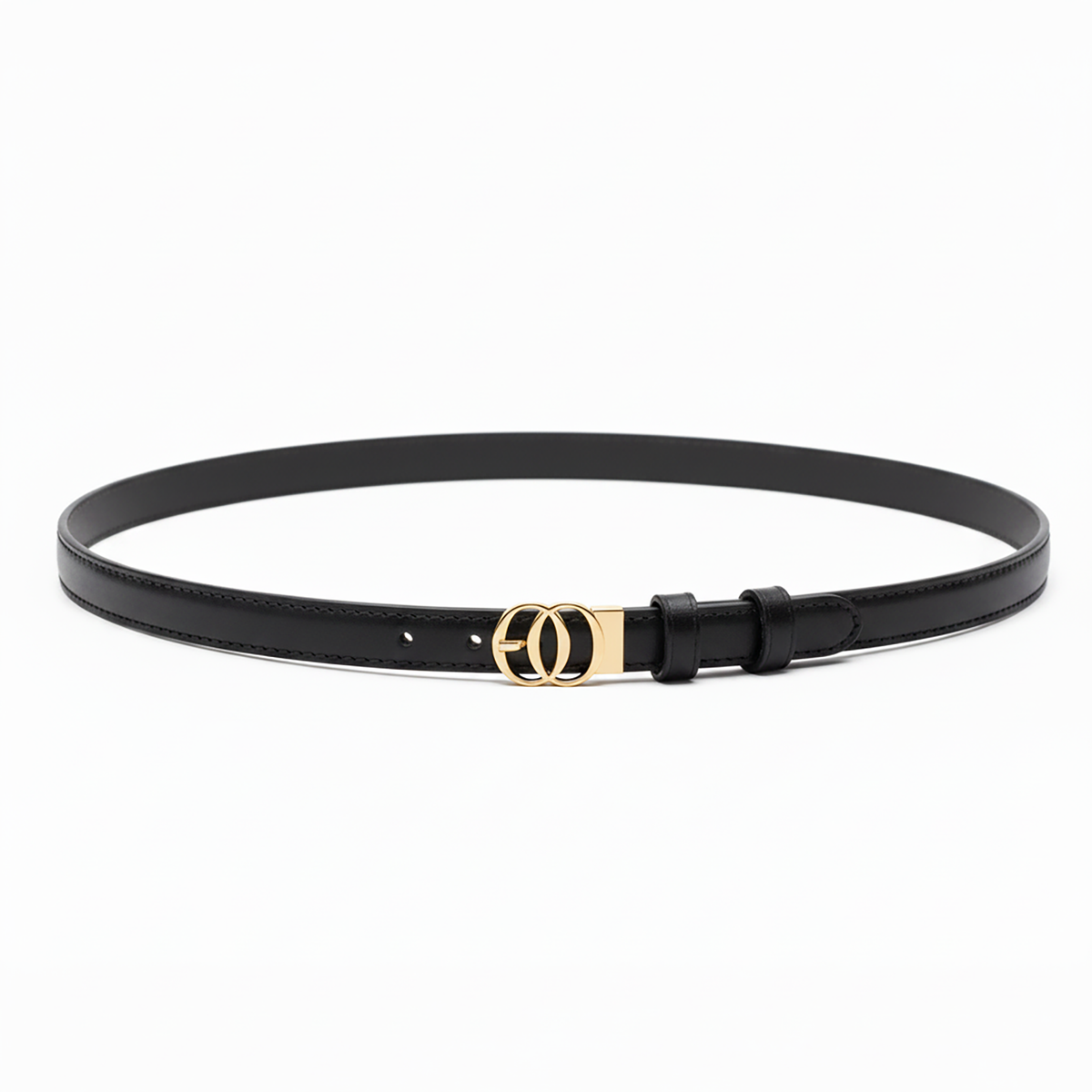 Cintura Sottile OROORO® in Pelle Nappa Desiderium Nero