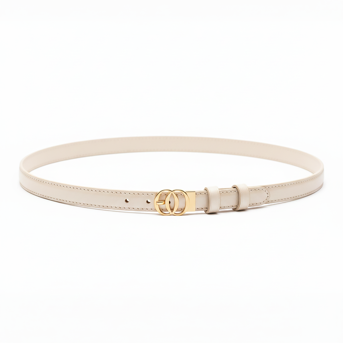 Cintura Sottile OROORO® in Pelle Nappa Desiderium Oyster
