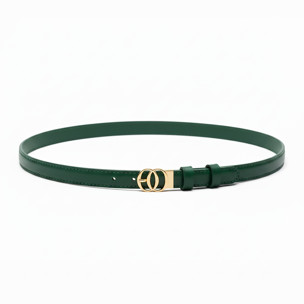 Cintura Sottile OROORO® in Pelle Nappa Desiderium Pixie Green