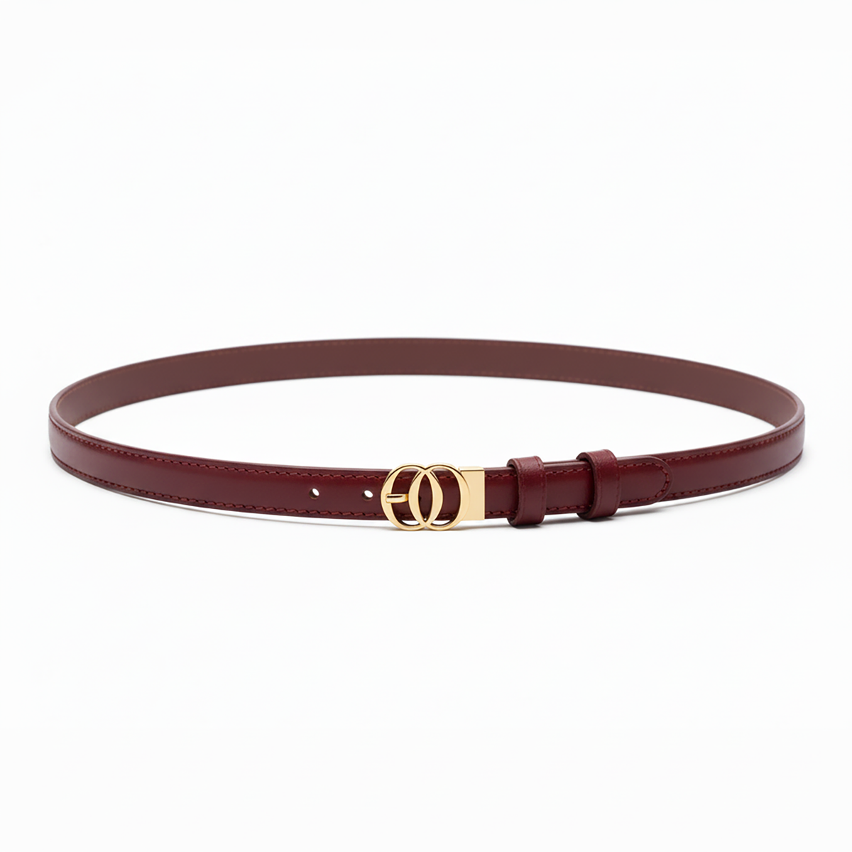 Cintura Sottile OROORO® in Pelle Nappa Desiderium Santa Claus Bordeaux