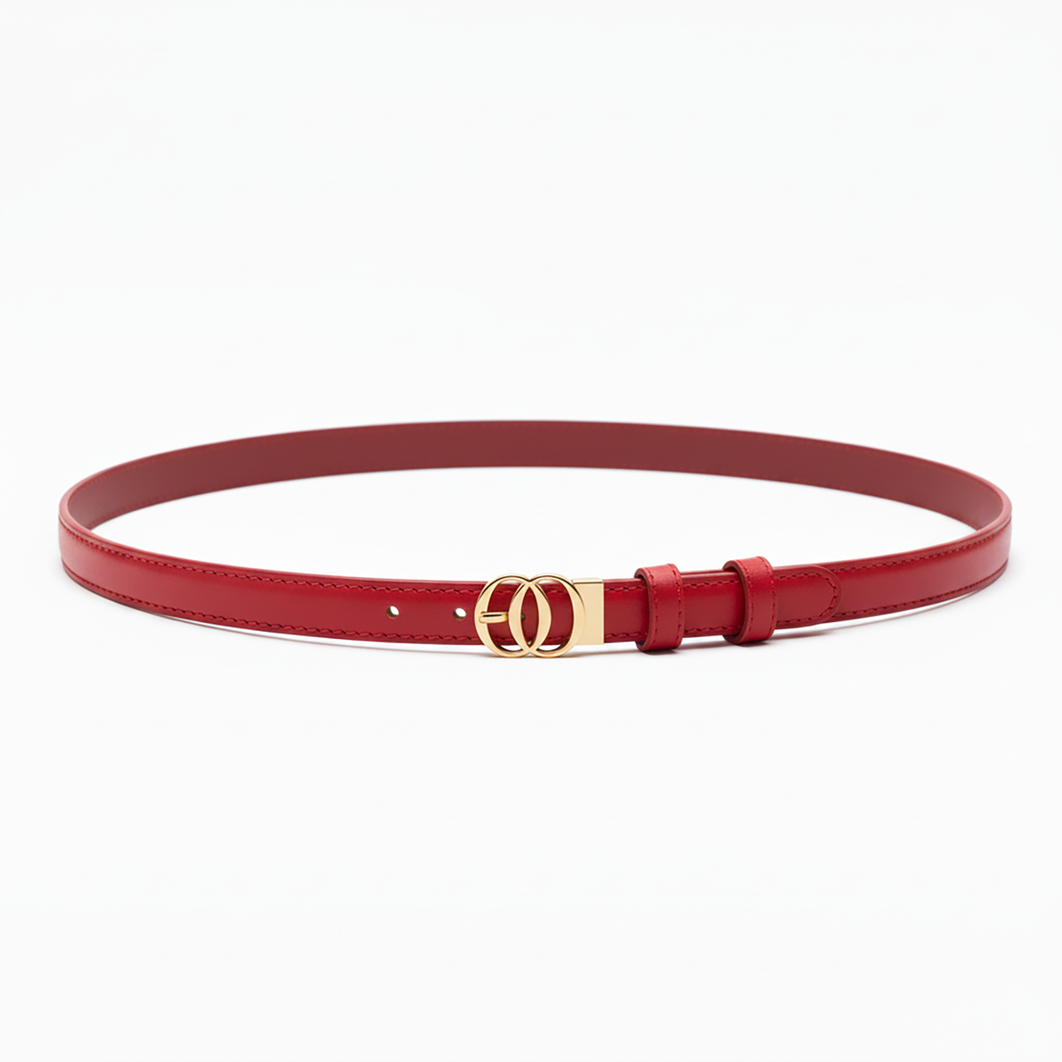 Cintura Sottile OROORO® in Pelle Nappa Desiderium Santa Claus Red