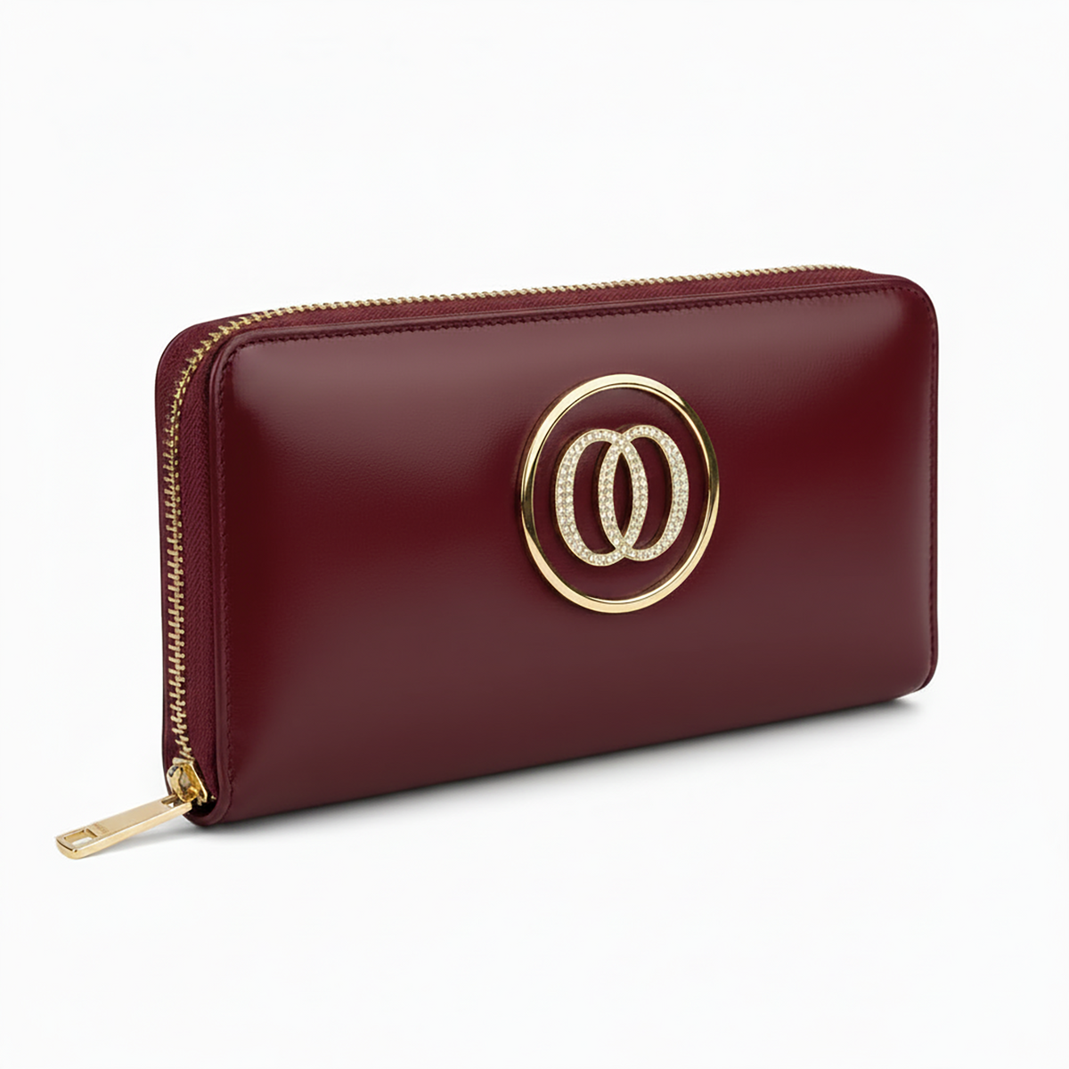Portafoglio Zip OROORO® in Nappa Liscia Desiderium Phonebox Red