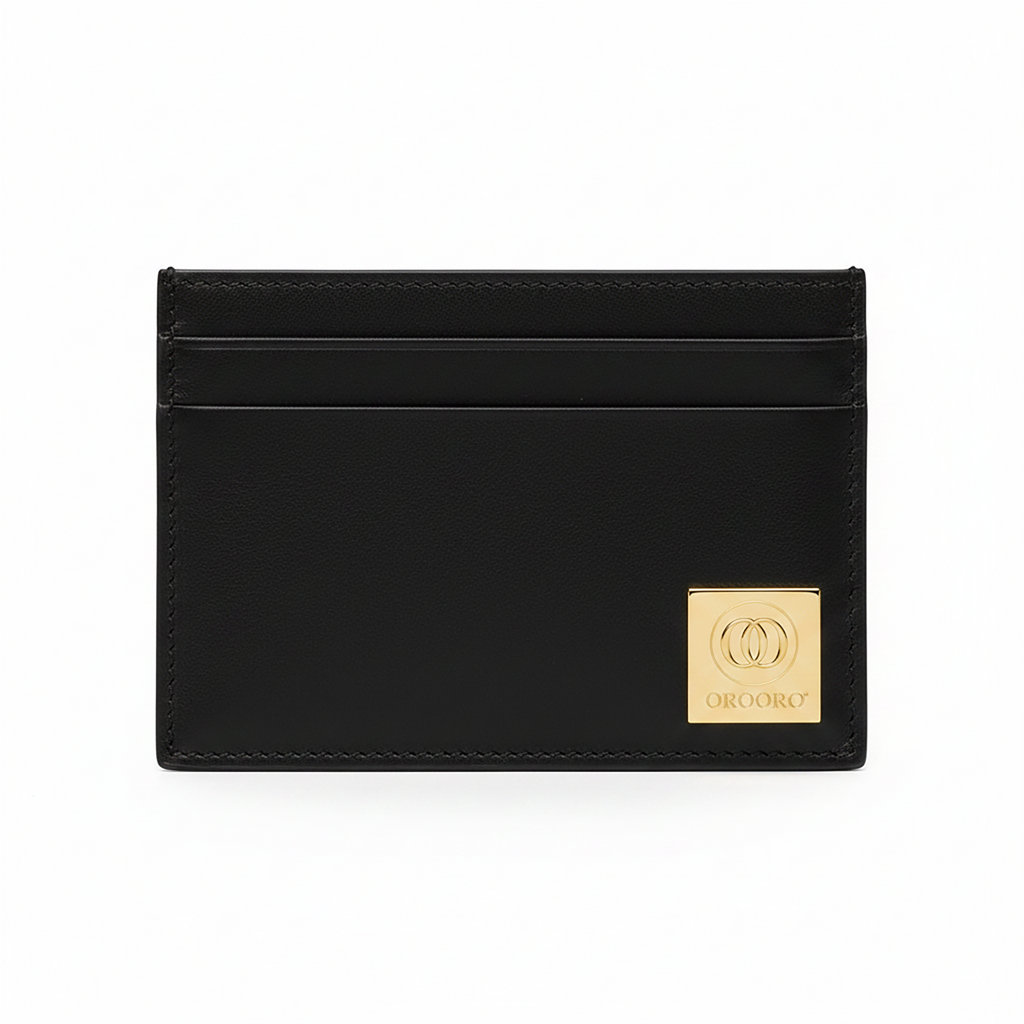 Porta Carte Nappa Placca Gold OROORO® — Desiderium