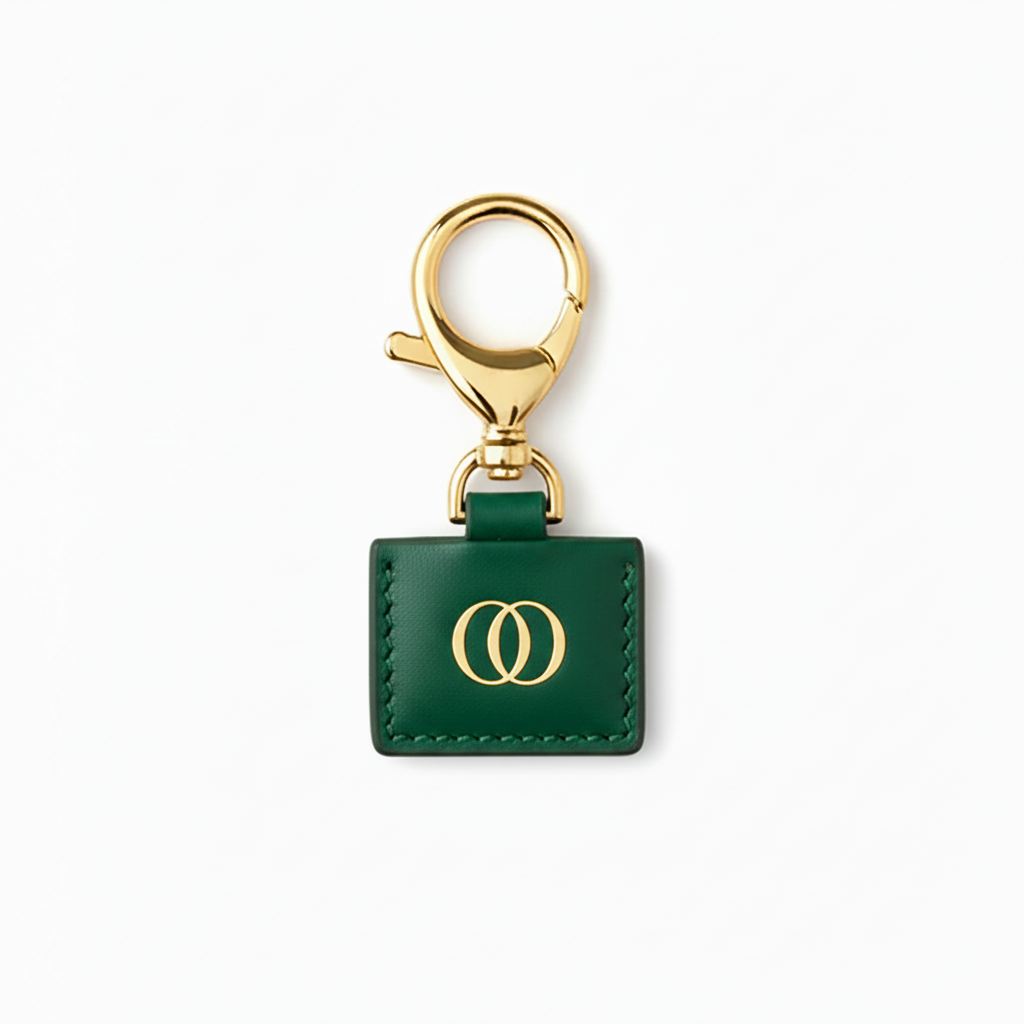 Portachiavi OROORO® Desiderium in Pelle Nappa Pixie Green