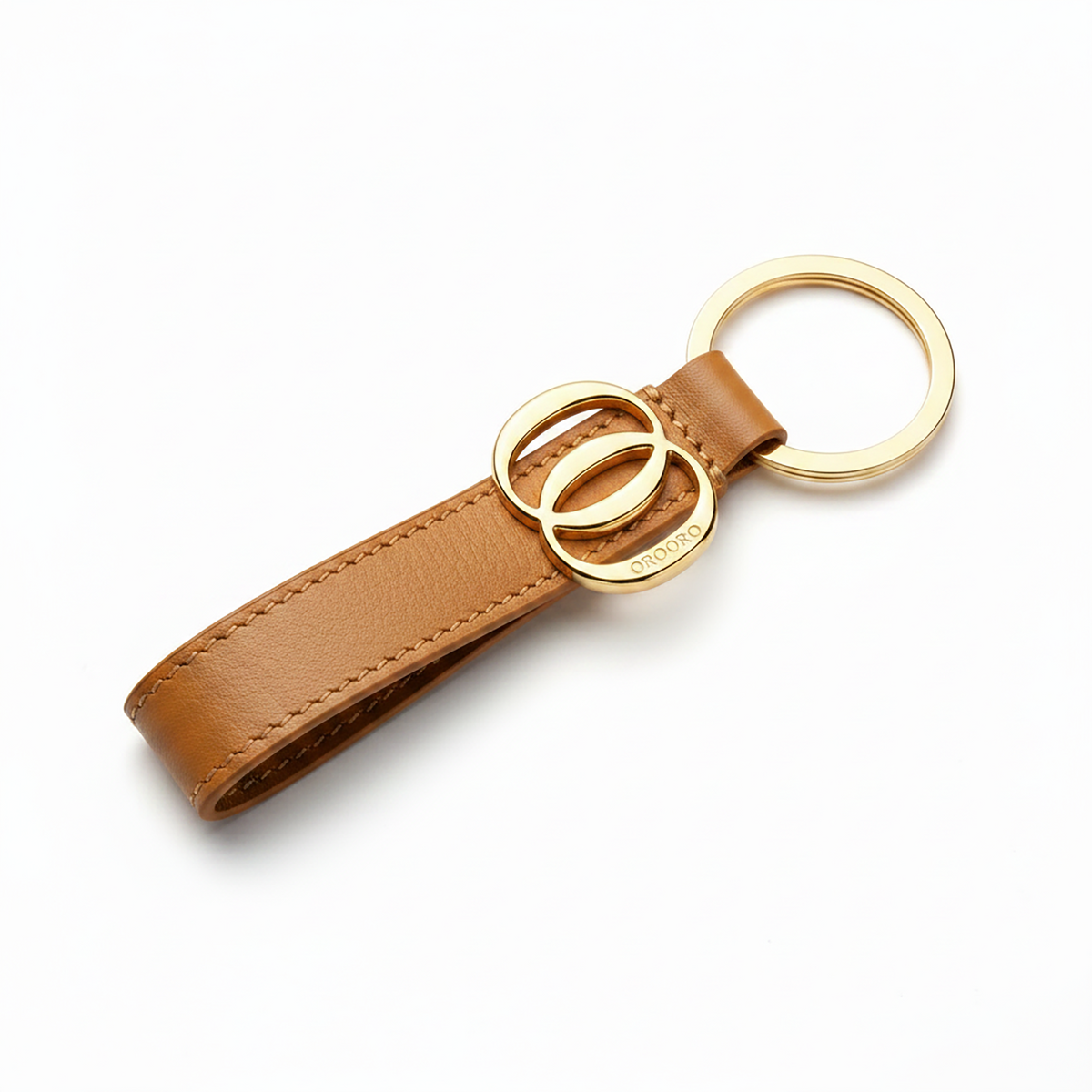 Portachiavi Charm OO OROORO® in nappa Praline con charm e anello gold