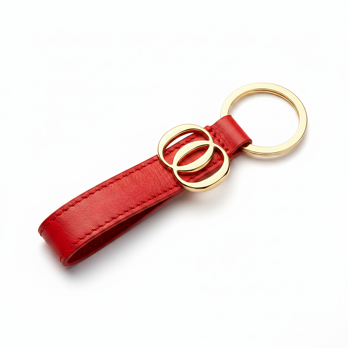Portachiavi Charm OO OROORO® in nappa Santa Claus con charm e anello gold