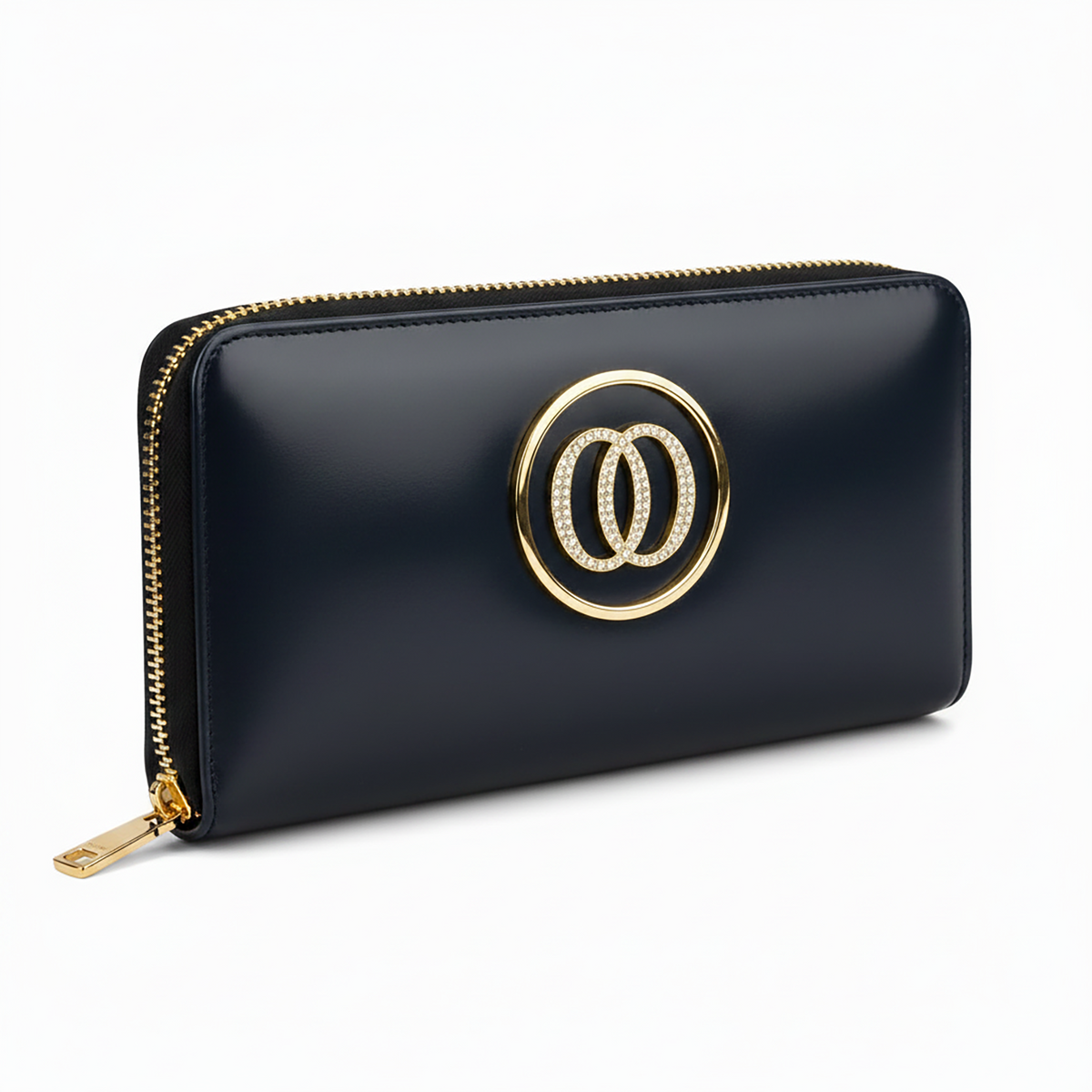 Portafoglio Zip OROORO® in Nappa Liscia Desiderium Deep Navy