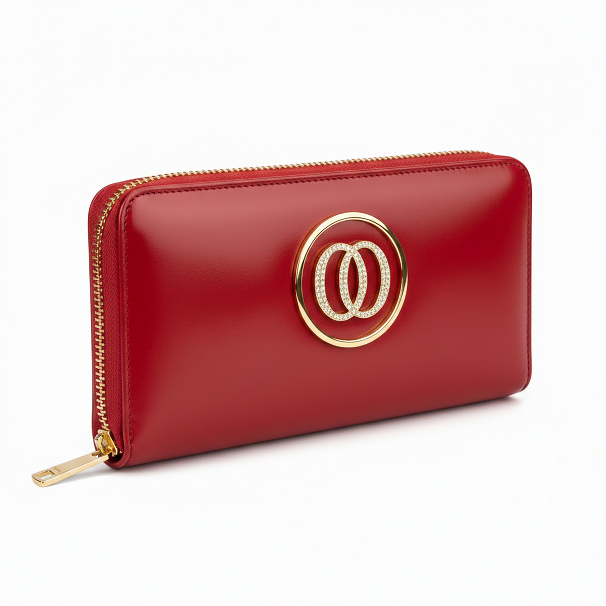 Portafoglio Zip OROORO® in Nappa Liscia Desiderium Santa Claus Red