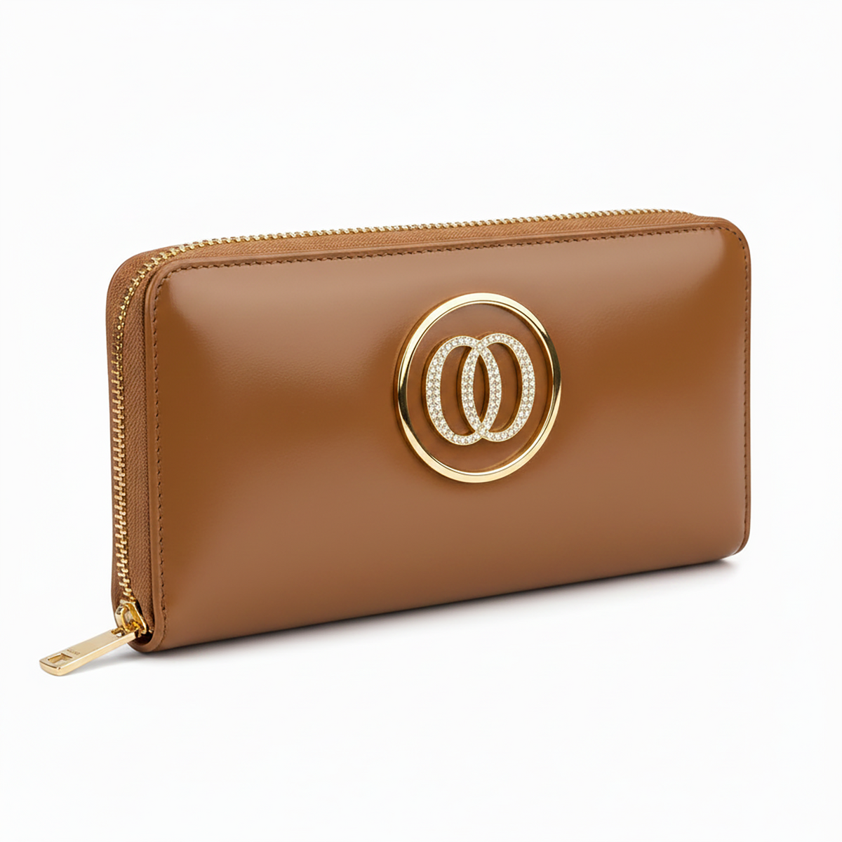 Portafoglio Zip OROORO® in Nappa Liscia Desiderium Praline