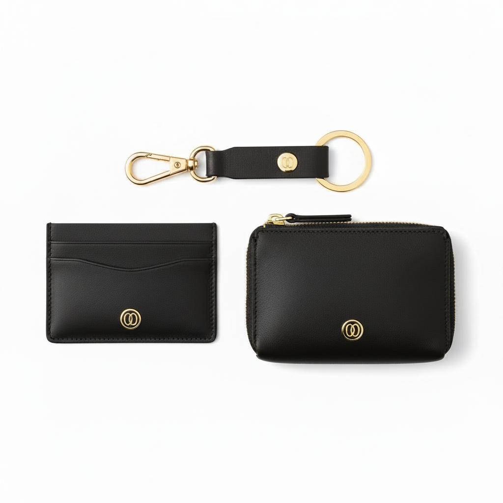 Set Coordinato OROORO® Desiderium in Pelle Nappa Nero
