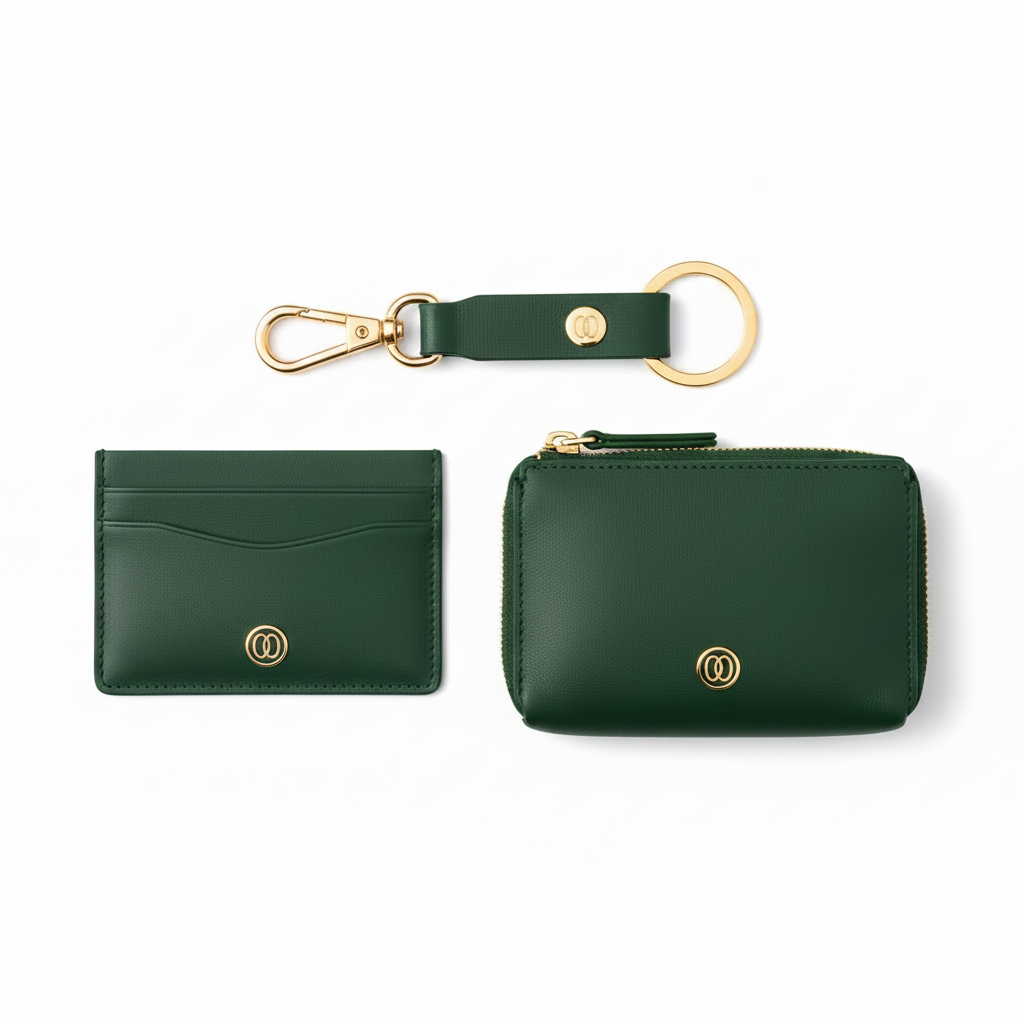 Set Coordinato OROORO® Desiderium in Pelle Nappa Pixie Green